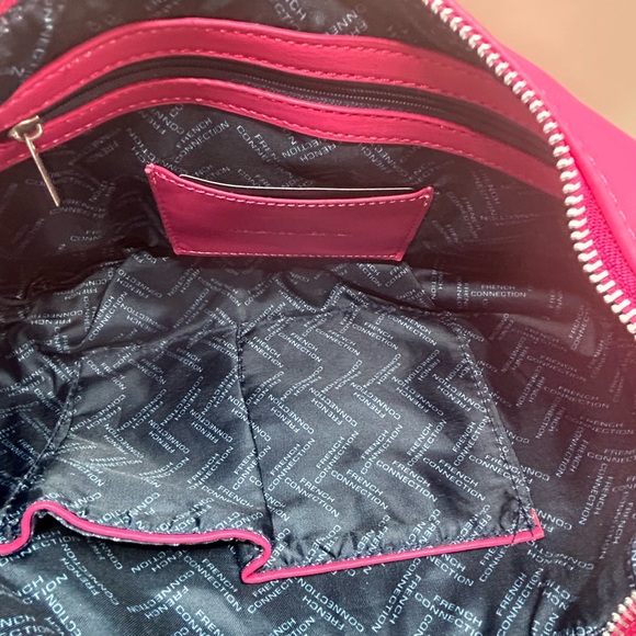 NWT MSRP $108 French Connection Brie Medium Shoulder Bag in Raspberry Sorbet - Picture 7 of 8